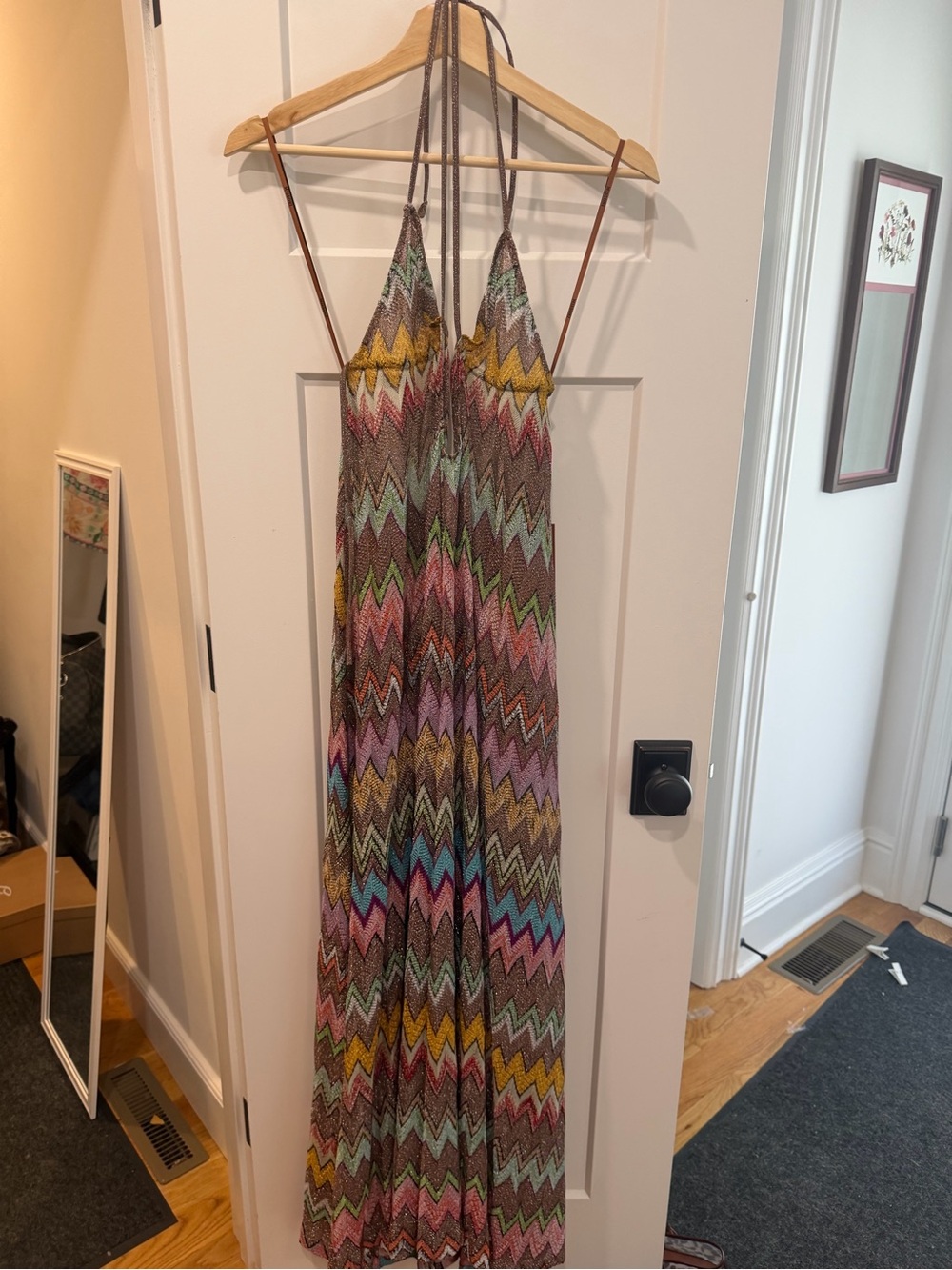 Missoni Multicolor Zigzag Halter Maxi dress